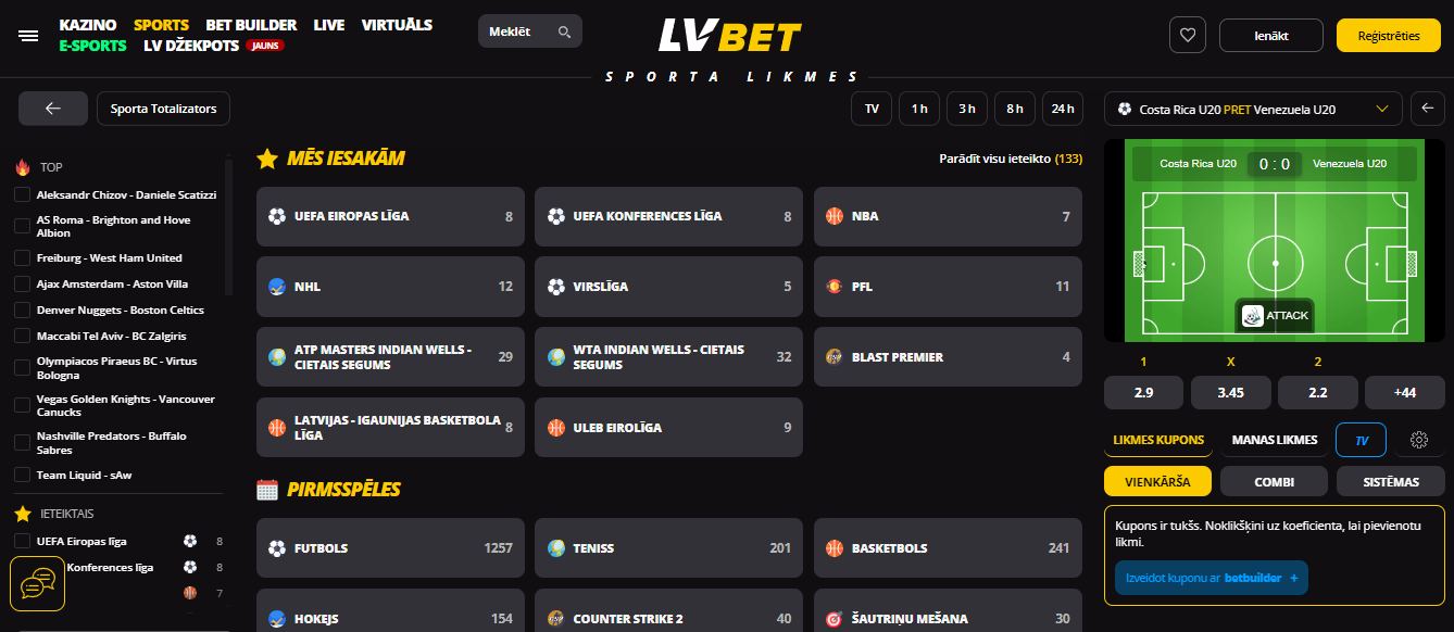 LVBet Sport Betting, hokejazinas.com