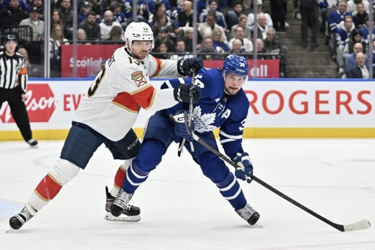 Ostons Metjūzs un Sems Reinhārts, Toronto "Maple Leafs" un Floridas "Panthers", hokejazinas.com