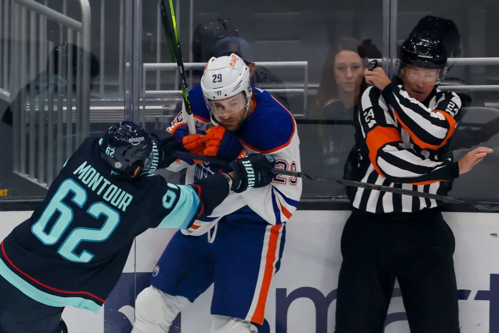 Brendons Montūrs un Leons Draizaitls, Sietlas "Kraken" un Edmontonas "Oilers", hokejazinas.com